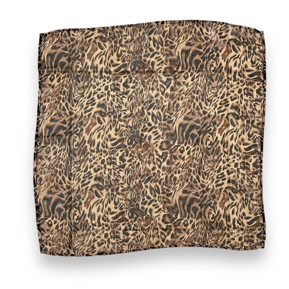Leopard Brown Square Scarf 23” X 23” Unisex Neck Scarve